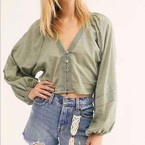 NWT Free People One Fine Day Blouse